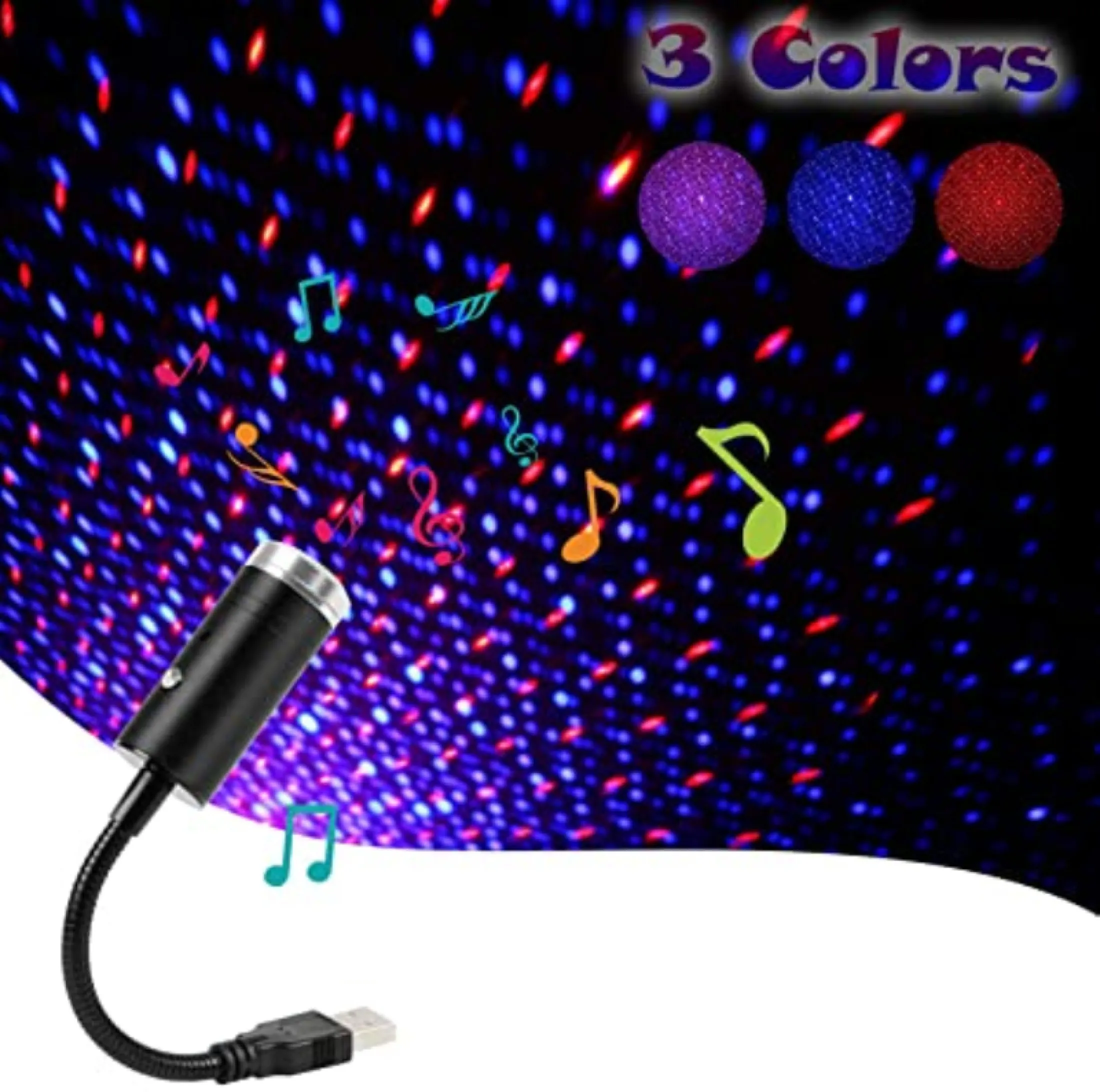 Car Light On Sale Usb Star Light Sound Activated 3 Colors 9 Functional Modes Car Ceiling Interior Light Car Roof Star Light Lazada Singapore