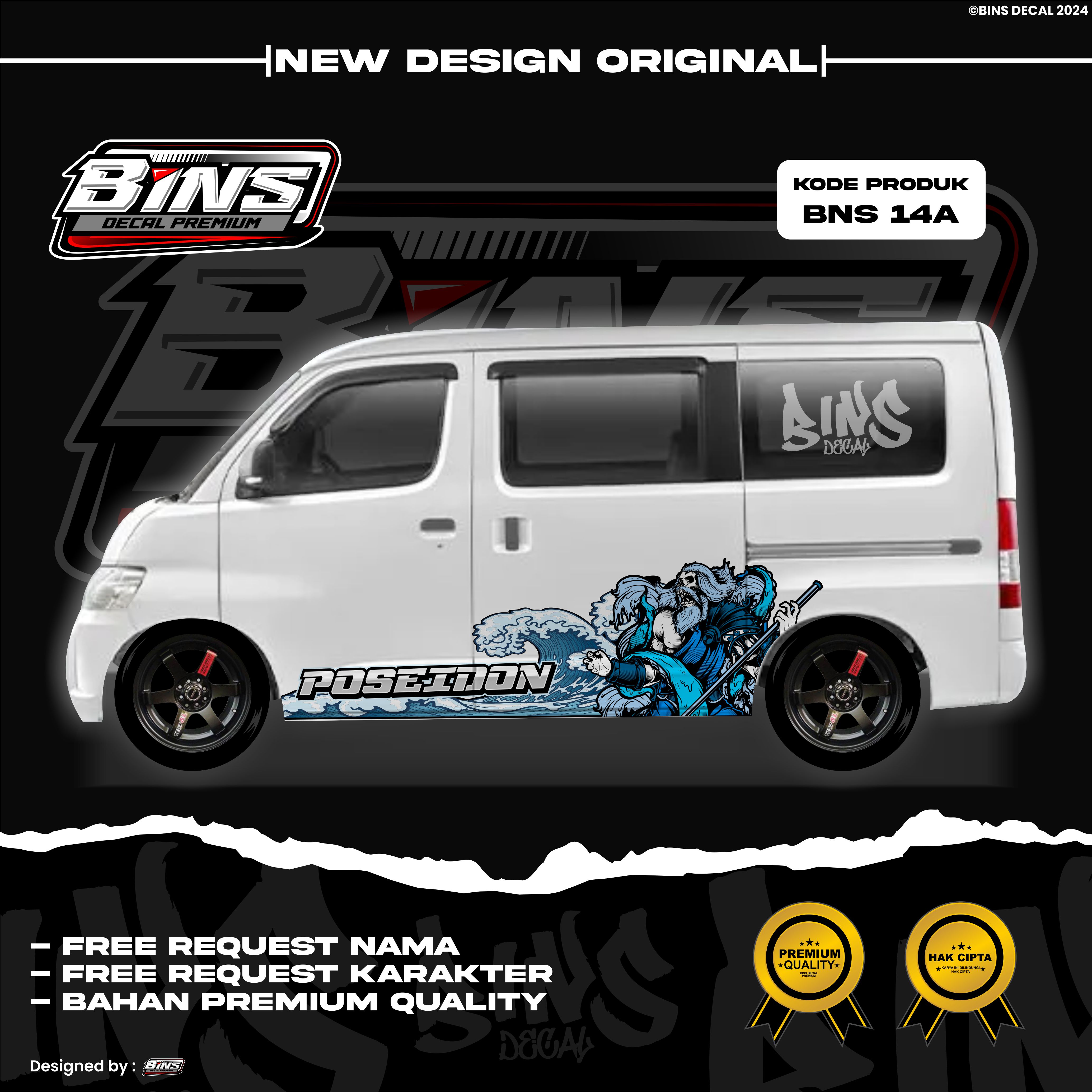 BNS14-STIKER DECALL MOBIL MINIBUS LUXIO GRANDMAX BLINDVAN STATION APV CARRY GRATIS REQUEST NAMA DAN KARAKTER GAMBAR Harga 112,156 rupiah*Gratis Ongkir