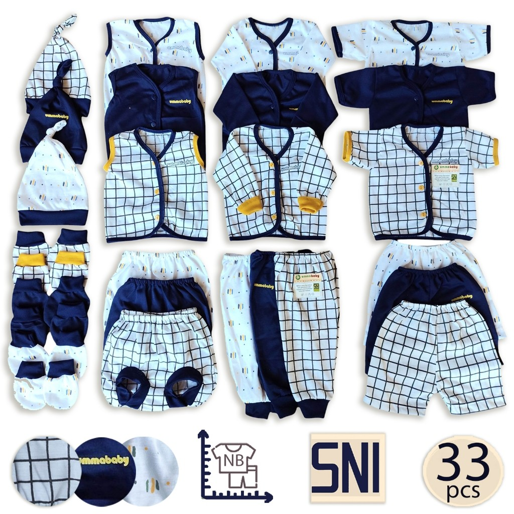 33 Pcs Baju Bayi Newborn Perempuan Laki Setelan Bayi Perlengkapan Baru Lahir SNI Kado Murah Gift Set