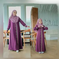 Rayya Couple Mom & Kids /  Bahan Shakila Kancing Full Aktif Variasi Renda ( Tanpa Jilbab ) /   Usia Anak 9 - 12th (tergantung tinggi anak) Gamis Couple /   Couple Ibu dan Anak /  Dress Wanita / Baju Anak tangung