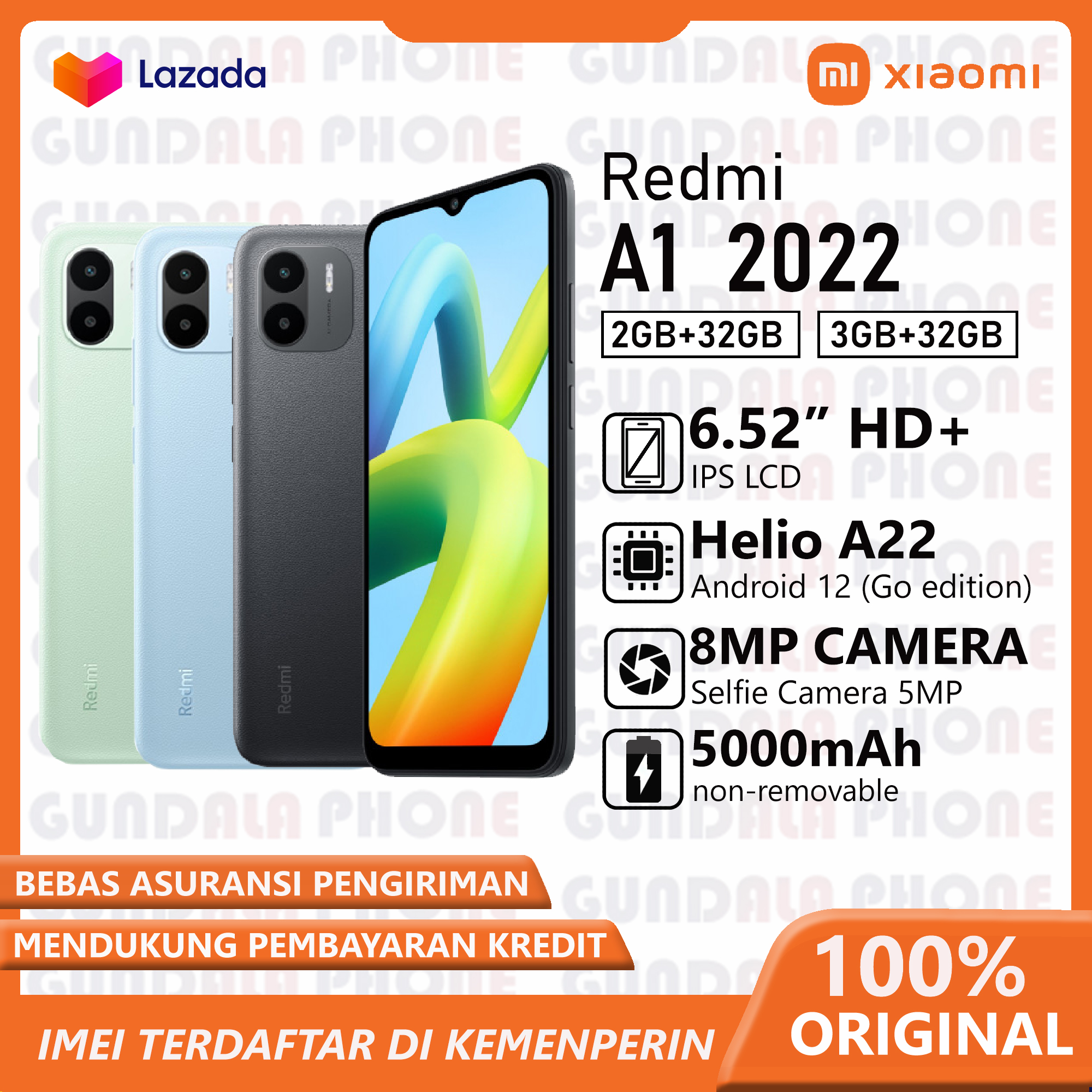  daftar harga dan spesifikasi hp android	 Xiaomi Redmi A1 Mediatek Helio A22 Garansi Resmi 	