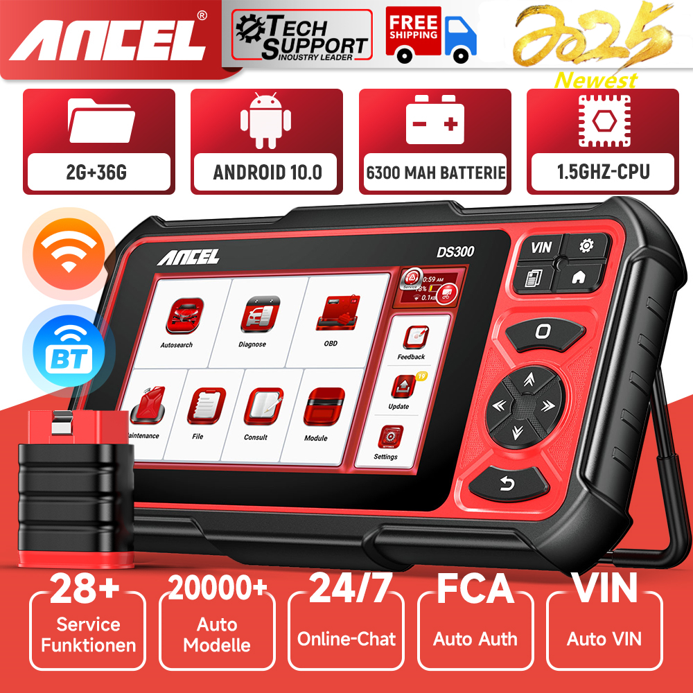 ANCEL DS300 OBD2 Scanner Full System Car Diagnostic Tool ECU Coding Read Mileage Scanner With 30+Reset Automotive Key Programming Code Reader Scan Tool For All Universal Cars Harga 4,861,000 rupiah*Gratis Ongkir