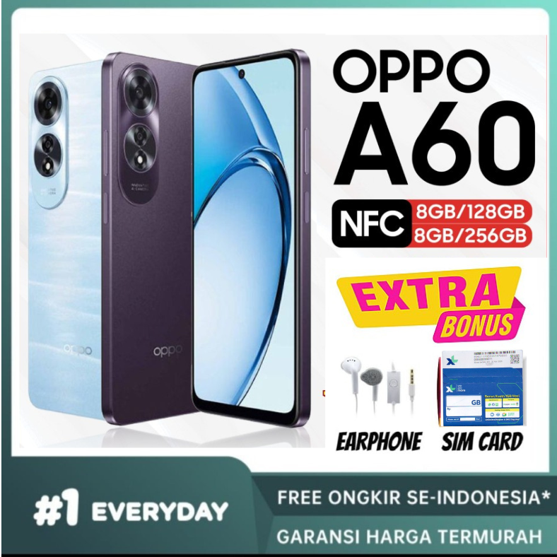 Oppo A60 8/128 8/256 Ram 8Gb Rom 128Gb 256Gb 8 128 256 Gb - Warranty Harga  1,660,000 Ringgit*Penghantaran Percuma