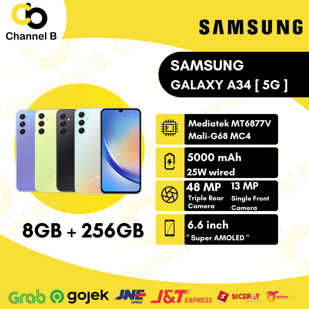 Samsung Galaxy A34 5G - Handphone [ Ram 8GB / Rom 256GB ] - Garansi Resmi Harga  4,559,000 Ringgit*Penghantaran Percuma