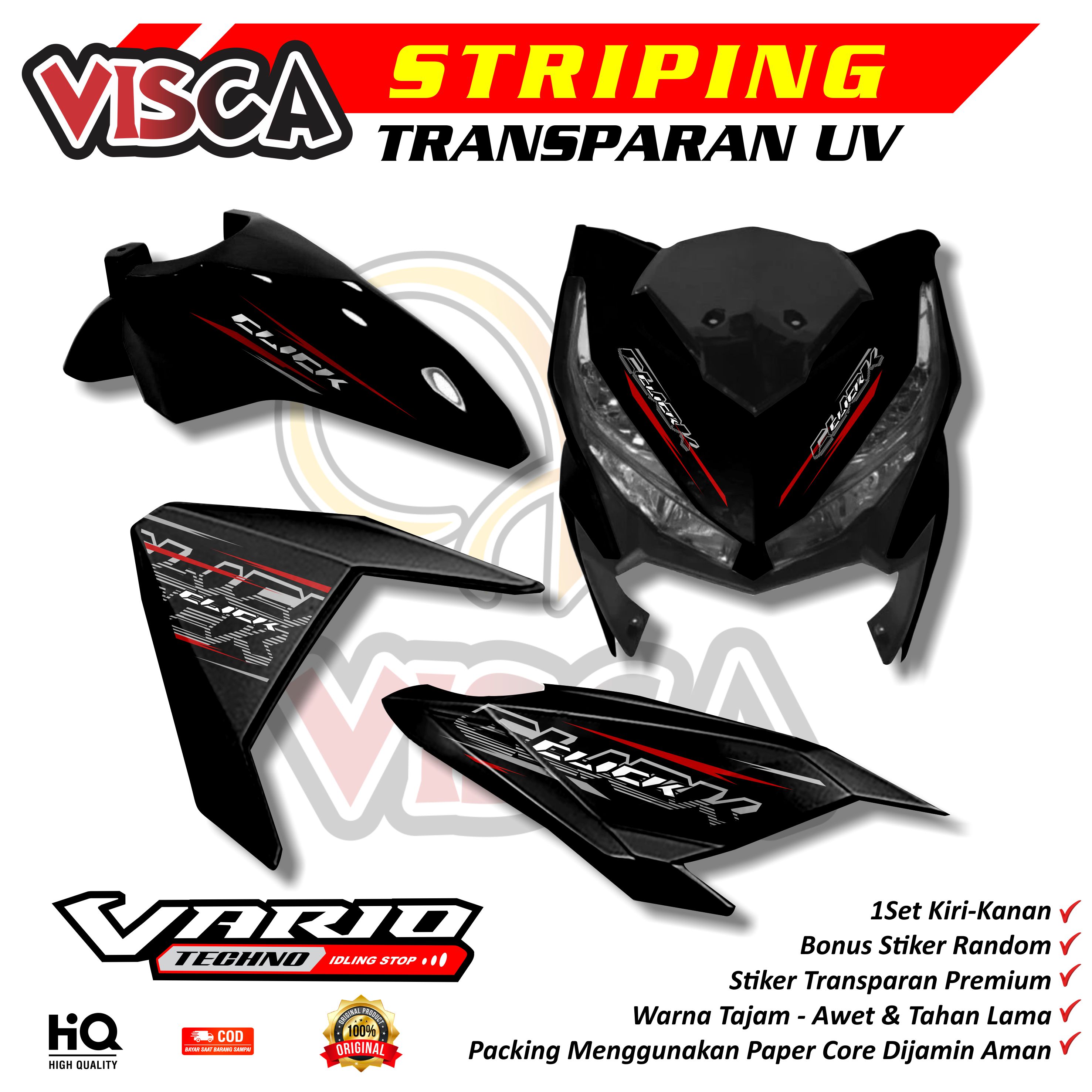 Transparent Striping Vario 125 150 Led 2015 - 2017 Simple Design Click 2 Variation Harga 29,000 rupiah*Gratis Ongkir