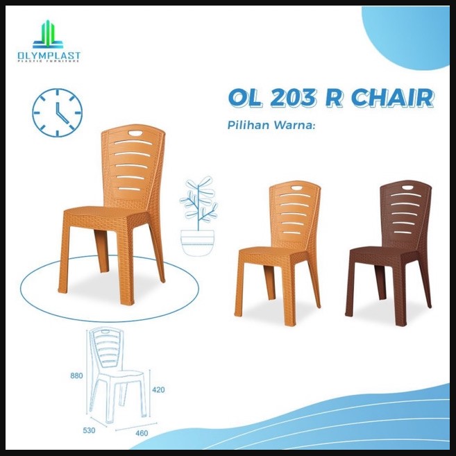 KURSI SANDAR KURSI ROTAN KURSI PLASTI OLYMPLAST OL 203R TERJAMIN MURAH DAN BERKUALITAS Harga 91,600 rupiah*Gratis Ongkir