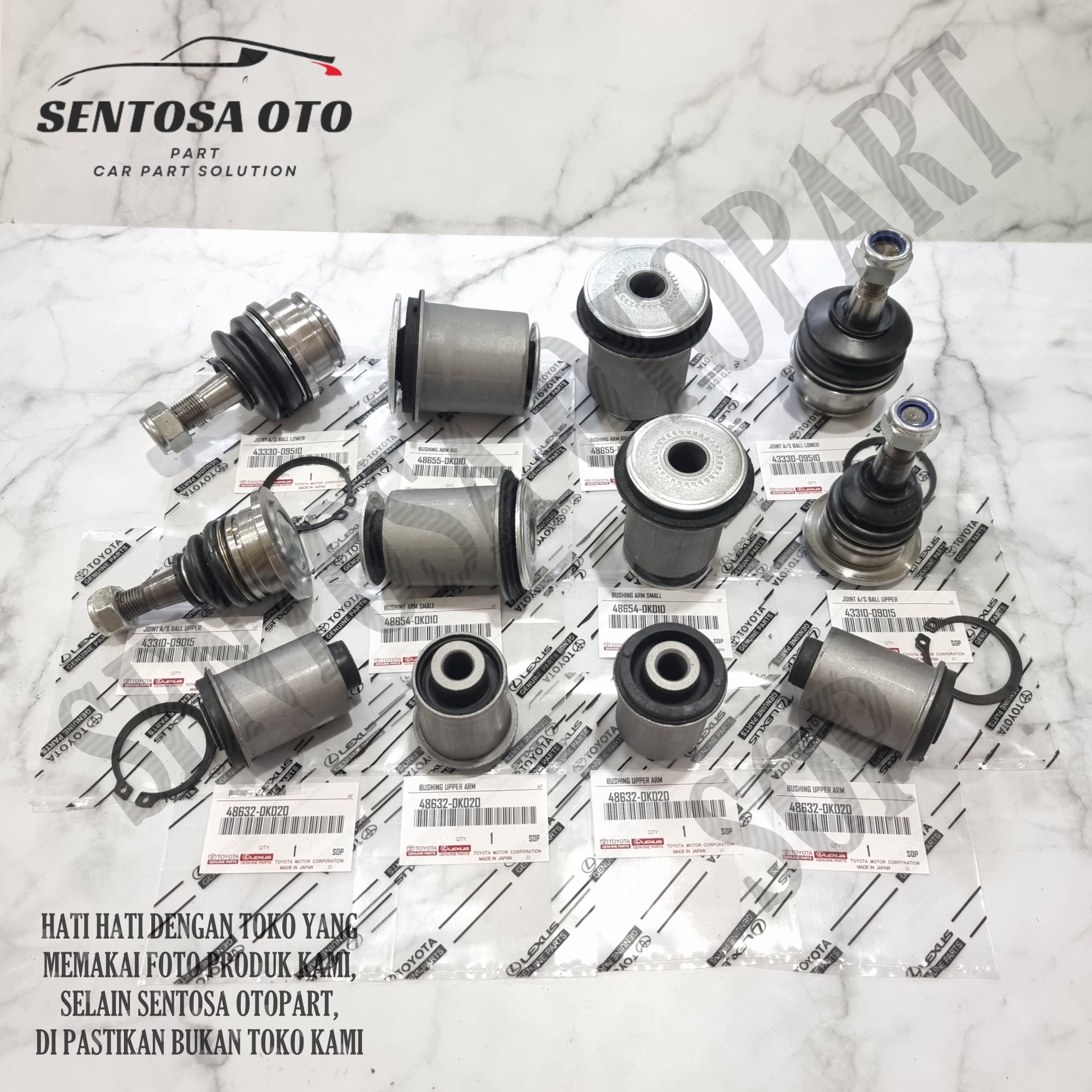 Bushing Arm Set Ball Joint Atas Bawah Innova Hilux Single Cabin Innova Reborn 1Set 12Pcs Harga 650,000 rupiah*Gratis Ongkir