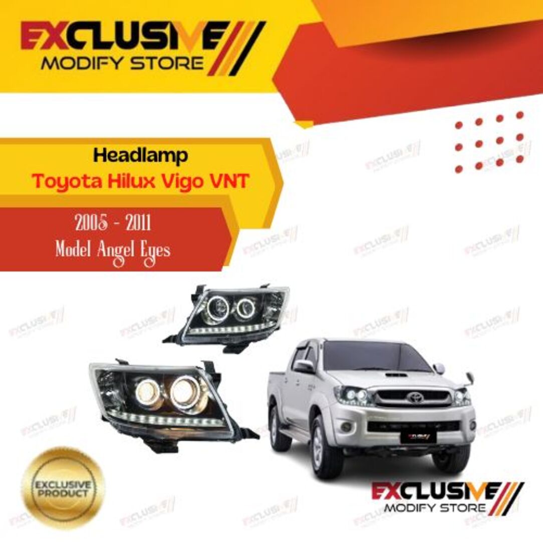 Hilux Vigo VNT (12-05) headlamp Single & double cabin model Angel Eyes Harga  4,500,000 Ringgit*Penghantaran Percuma