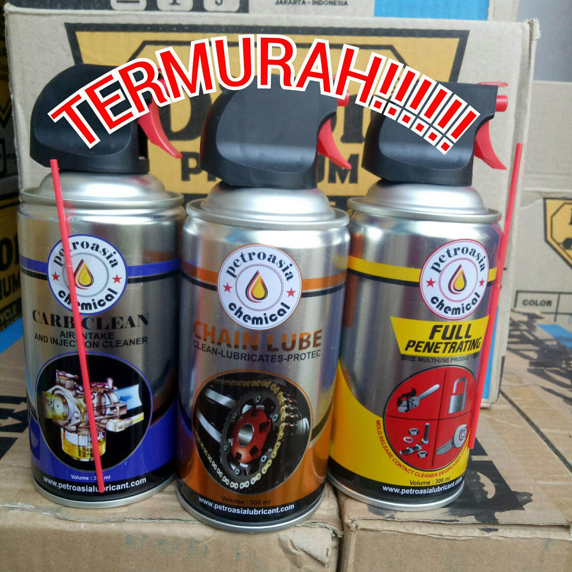 Petroasia Chainlube petroasia carb cleaner petroasia full penetrating petroasia pembersih rantai pelumas rantai pembersih karburator petroasia penetrating 300ml Harga 20,951 rupiah*Gratis Ongkir