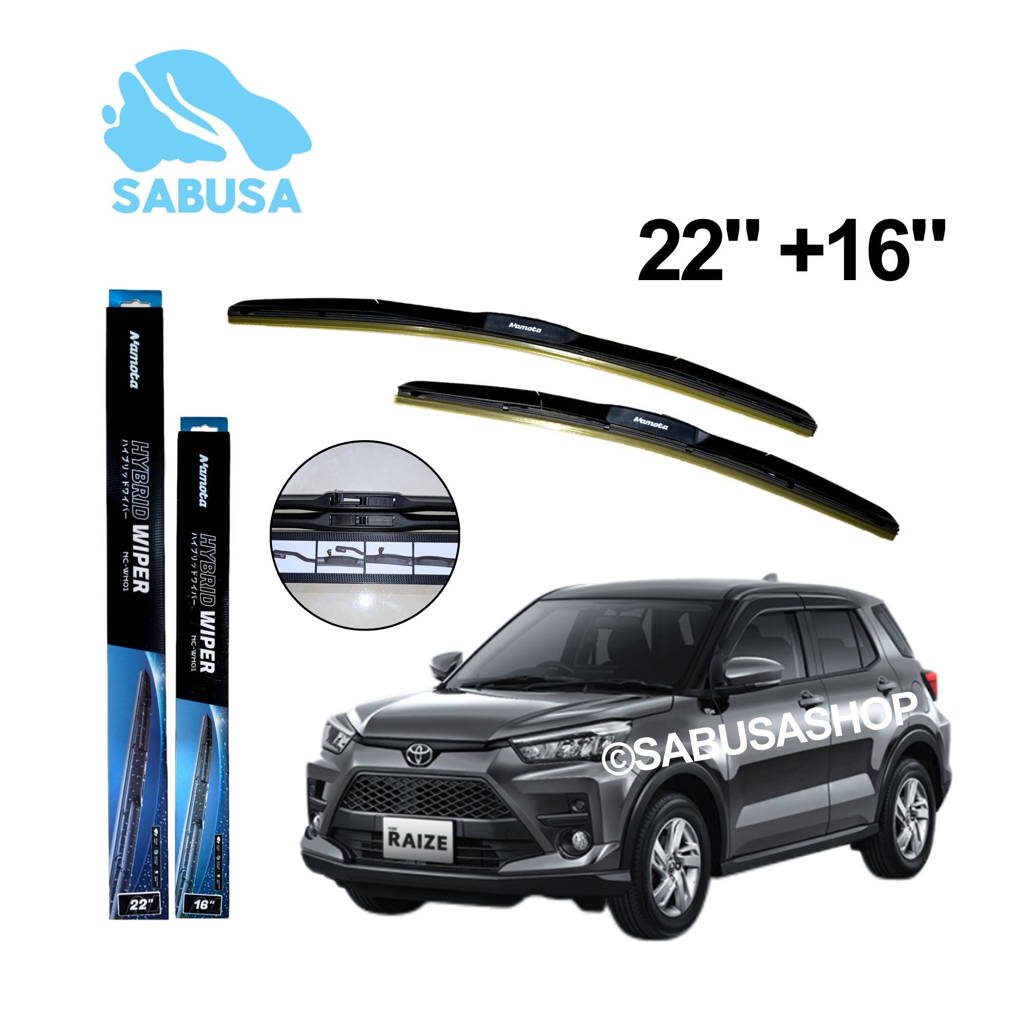 Premium Wiper Hybrid Japan Designed for Toyota Raize Daihatsu Rocky Harga 299,000 rupiah*Gratis Ongkir