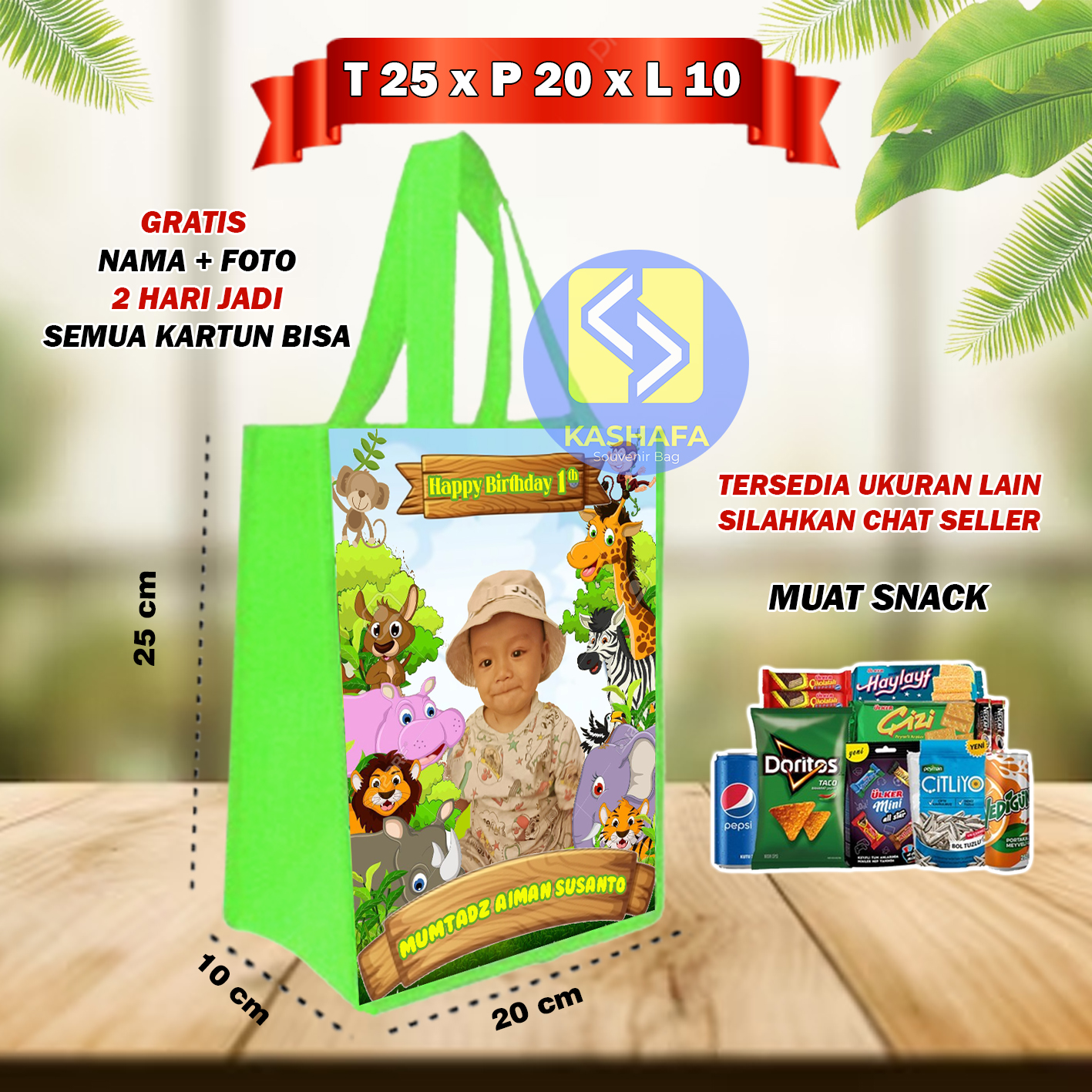 (20 PCs) birthday bags use photo kids free design / birthday bags use photo children