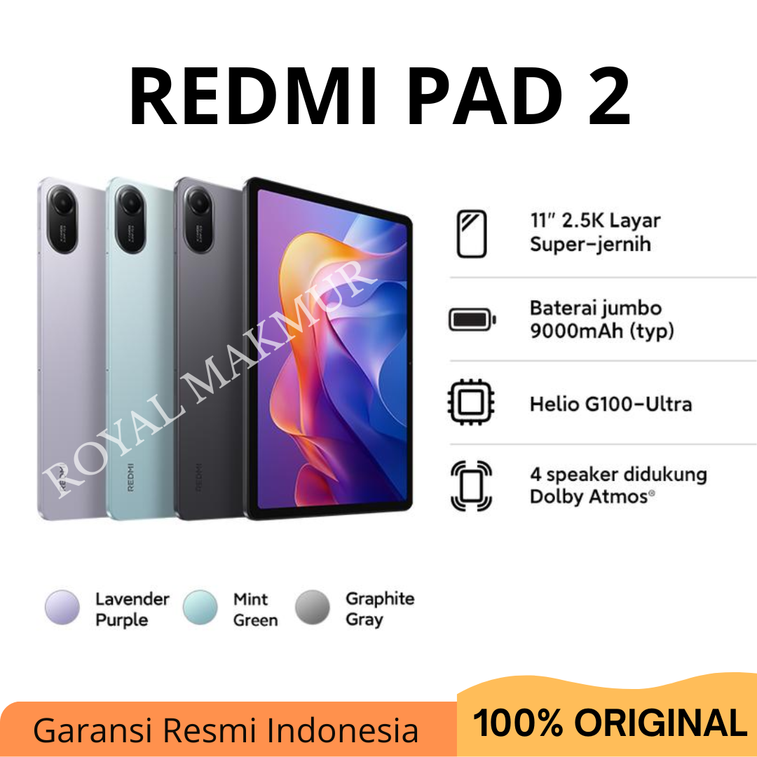 Xiaomi Redmi Pad 2 (4/128G) Garansi Resmi Giá 2,305,000 Đồng*Miễn phí vận chuyển