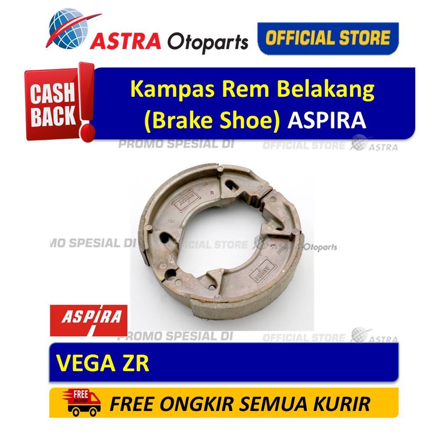 Kampas Rem Belakang (Brake Shoe) ASPIRA VEGA ZR Harga 45,500 rupiah*Gratis Ongkir