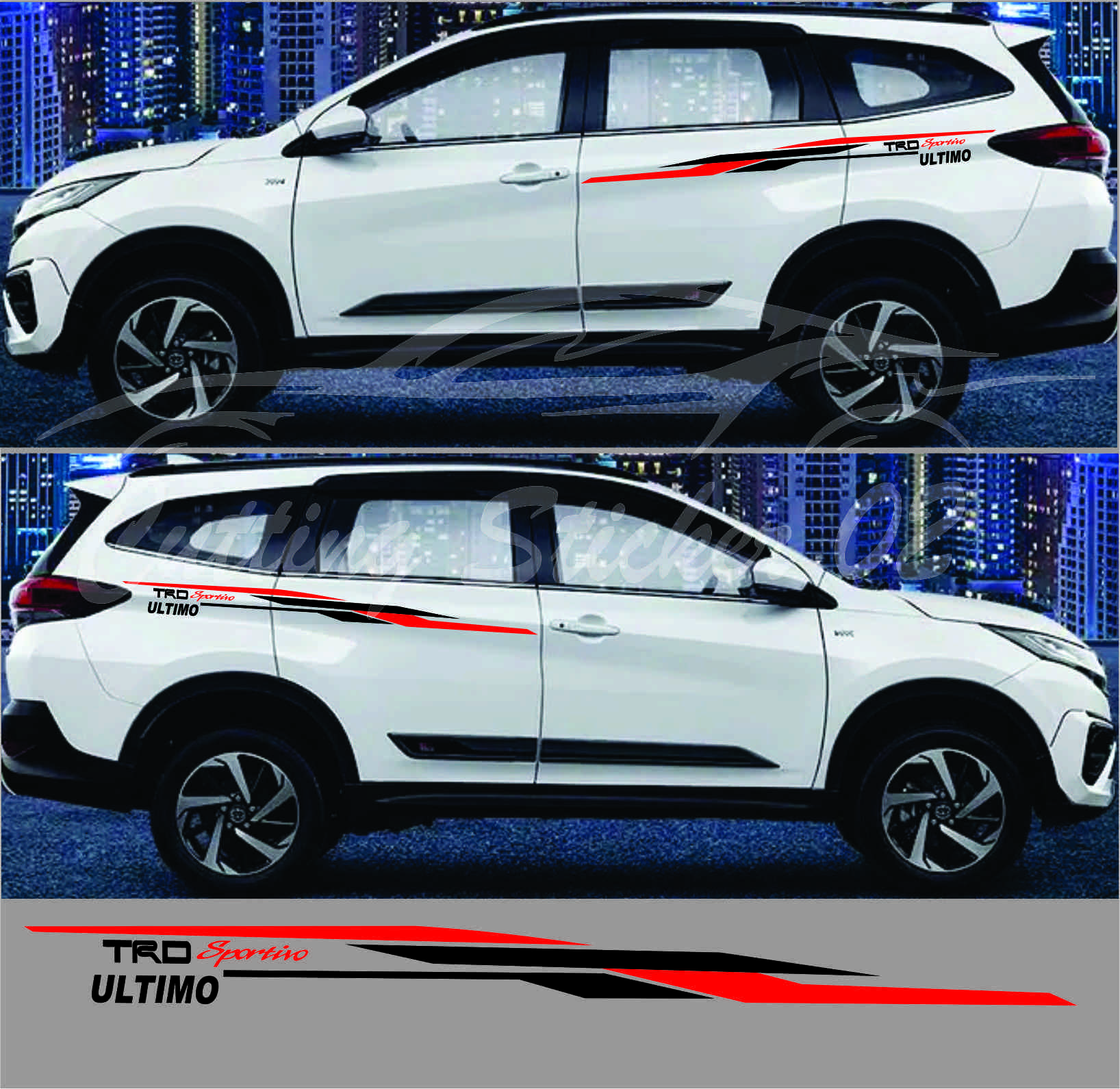 Promno sticker mobil toyota rush trd sportivo stiker mobil toyota rush 2017-2023 Harga 42,000 rupiah*Gratis Ongkir