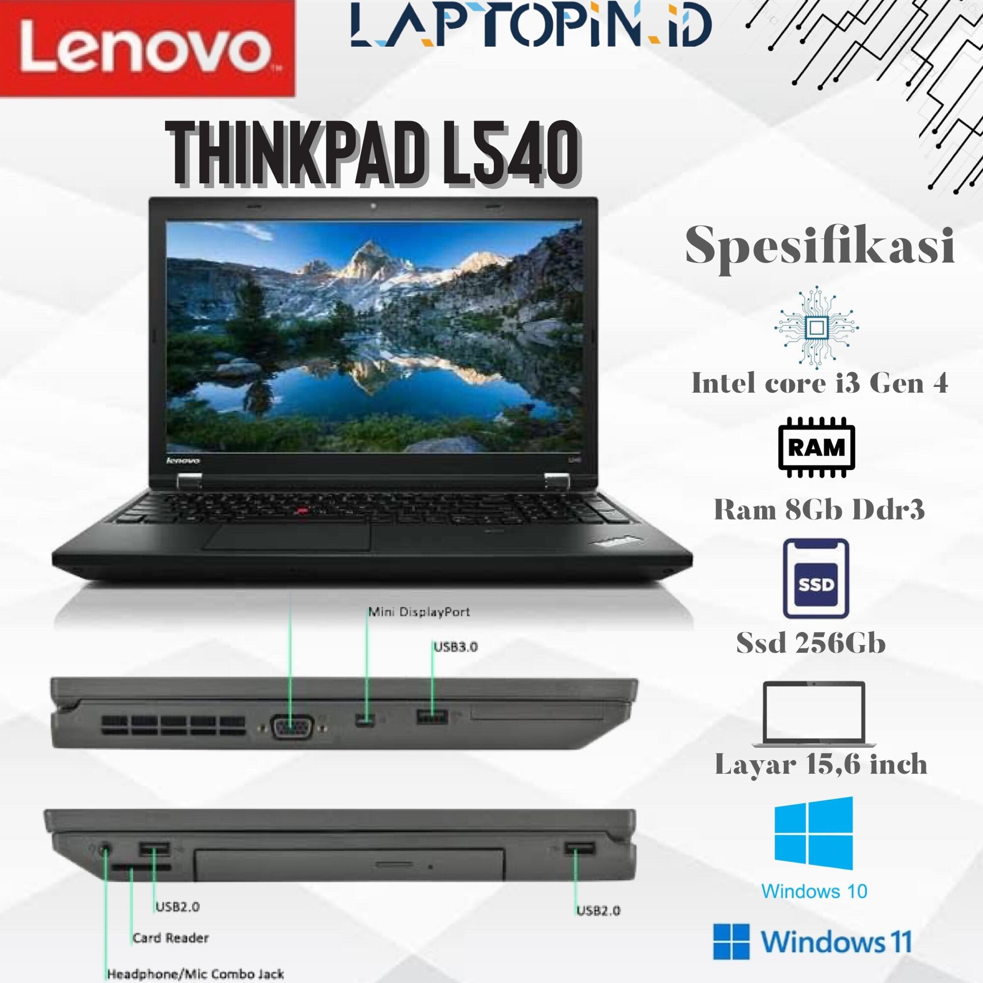 827 レノボ Thinkpad L540 i3 8GB SSD256GB Lenovo Thinkpad L540 Ram