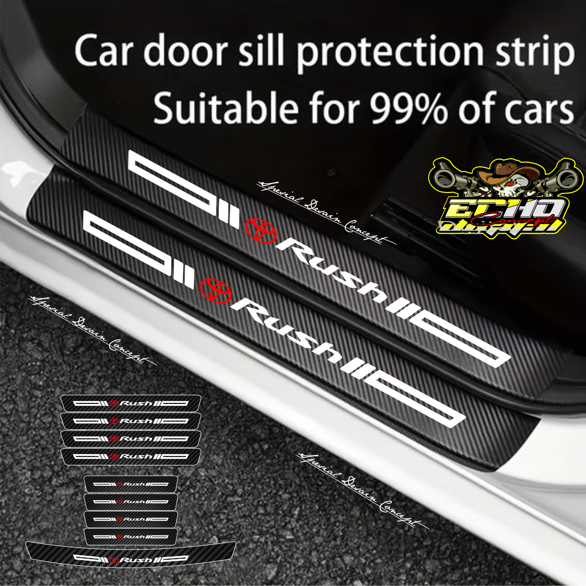 Sticker Pelindung Pinjakan kaki Pintu mobil Toyota Rush Universal Harga 35,000 rupiah*Gratis Ongkir