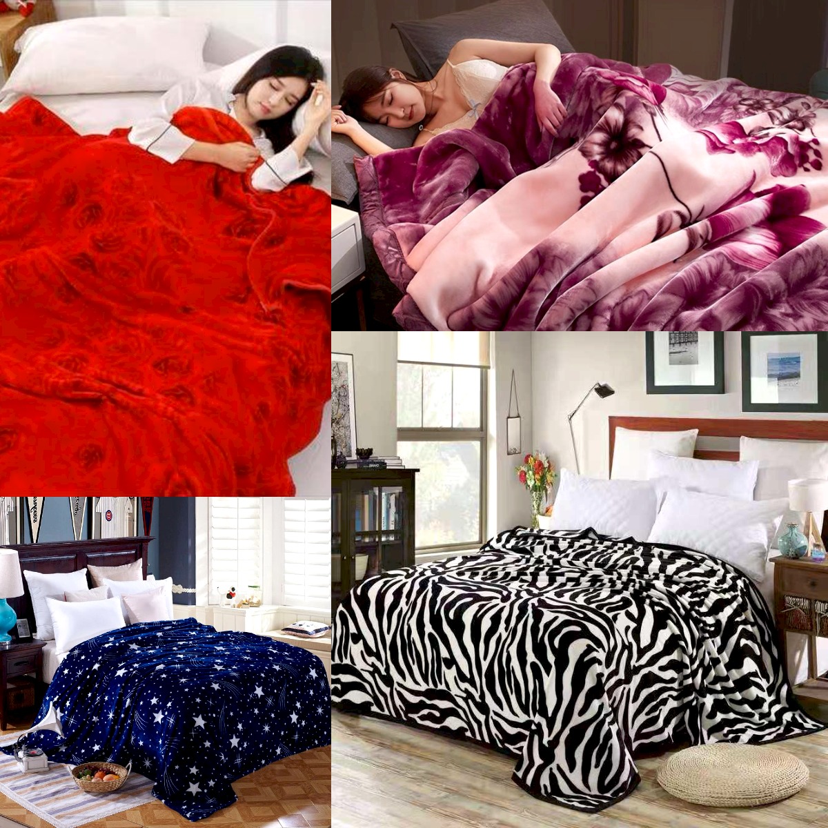 Elegant Moitf Fleece Blanket for Adults Uk 200X230