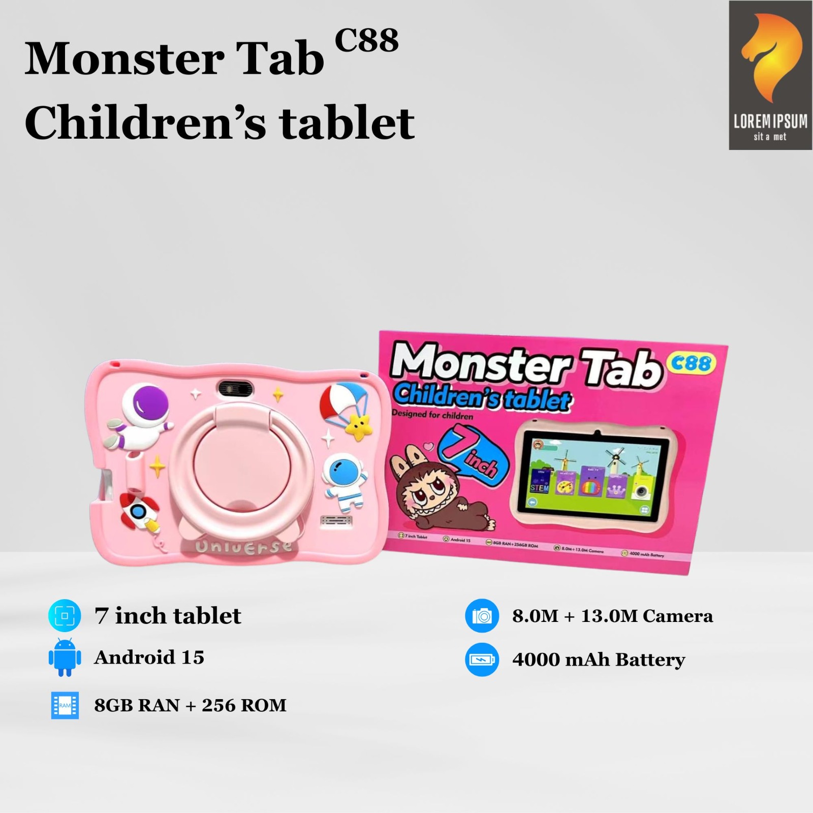 New Android Tablet for Children Learning Education Coloring Games 7 Inch Screen Games Harga 799,000 rupiah*Gratis Ongkir