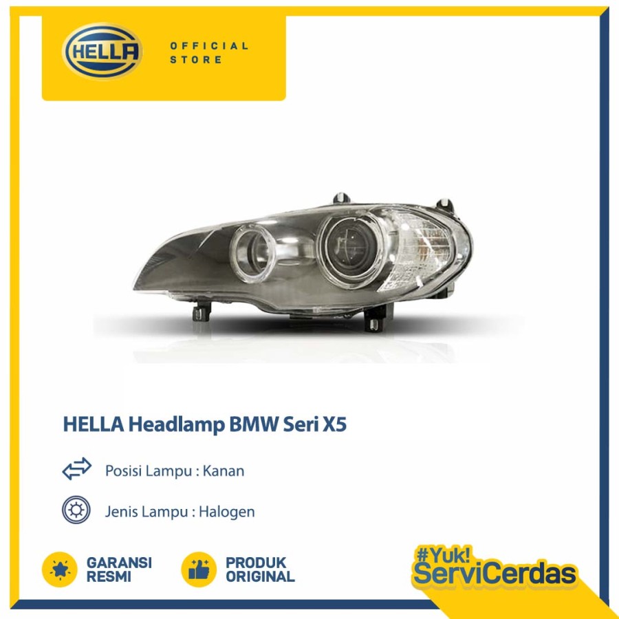 Headlamp Mobil Hella BMW Seri X5 (Kanan) Halogen - Lampu Depan Mobil Harga 2,946,000 rupiah*Gratis Ongkir