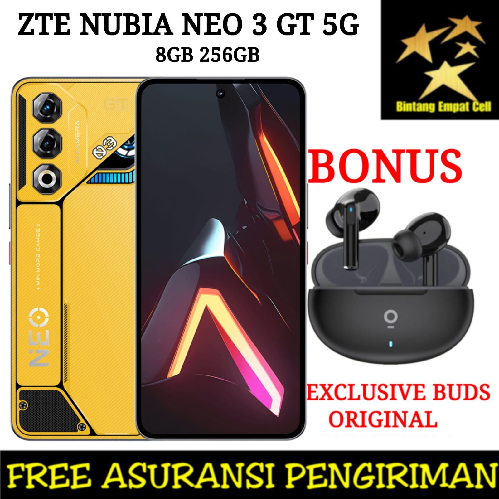 ZTE NUBIA NEO 3 GT 5G 8/256 & NUBIA NEO 3 5G 8/256 GARANSI RESMI [Unisoc T9100 (6 nm),5000mAh] Giá 2,619,000 Đồng*Miễn phí vận chuyển