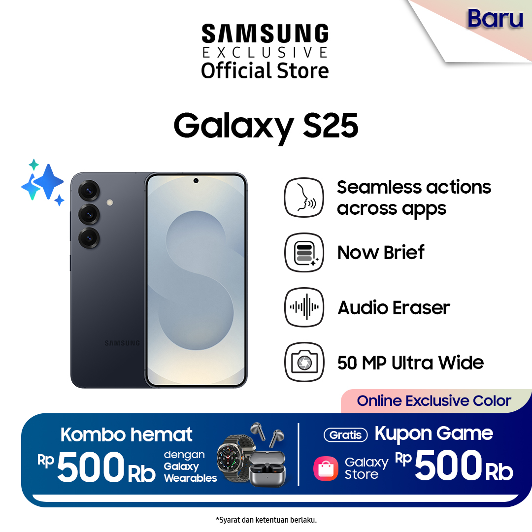[Bundling Product] Samsung Galaxy S25 12/512GB Online Exclusive Color- Blueblack | Smartphone AI | Galaxy AI | Kamera 50MP | Prosesor Snapdragon 8 Elite Harga  16,999,000 Ringgit*Penghantaran Percuma
