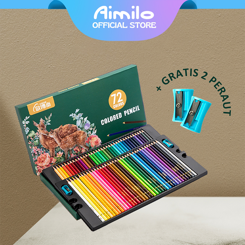 READY Aimilo High Grade Oil Pencil Color Pensil Warna Minyak 48/72 Warna