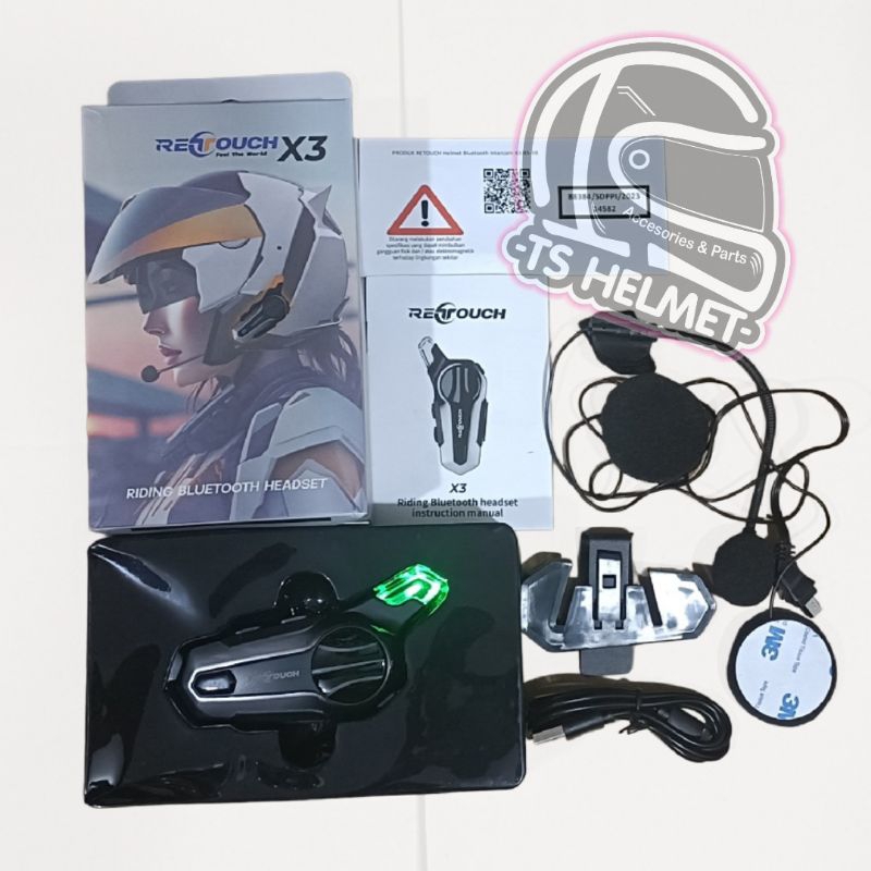 intercom Helm Bluetooth Retouch X3 Original Bergaransi Harga 520,000 rupiah*Gratis Ongkir