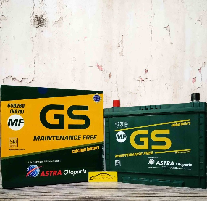 AKI GS ASTRA MF NS70 ACCU AKI GS MF KERING MITSUBISHI COLD DIESEL PS Harga 1,350,000 rupiah*Gratis Ongkir