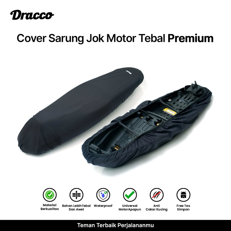 DRACCO Cover sarung jok motor premium Hitam tebal waterproof anti cakar kucing free tas simpan Harga  48,960 Ringgit*Penghantaran Percuma