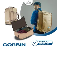 Tas Ransel Punggung Backpack Jinjing Selempang Punggung Koper 3 in 1 Travel Traveling Backpacker Kerja Harian Laptop 16 Inch Pria Wanita Dewasa ATVA Corbin Series Khaki