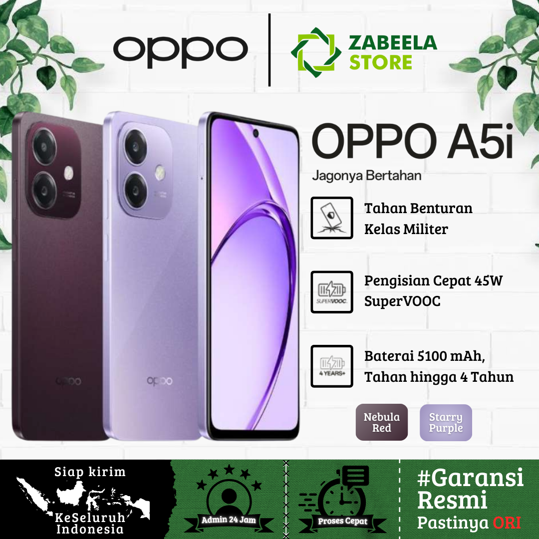 Oppo a5i 4/64GB 4/128GB Snapdragon 6s Gen 1 original Oppo 1 year official warranty Harga  1,399,000 Ringgit*Penghantaran Percuma