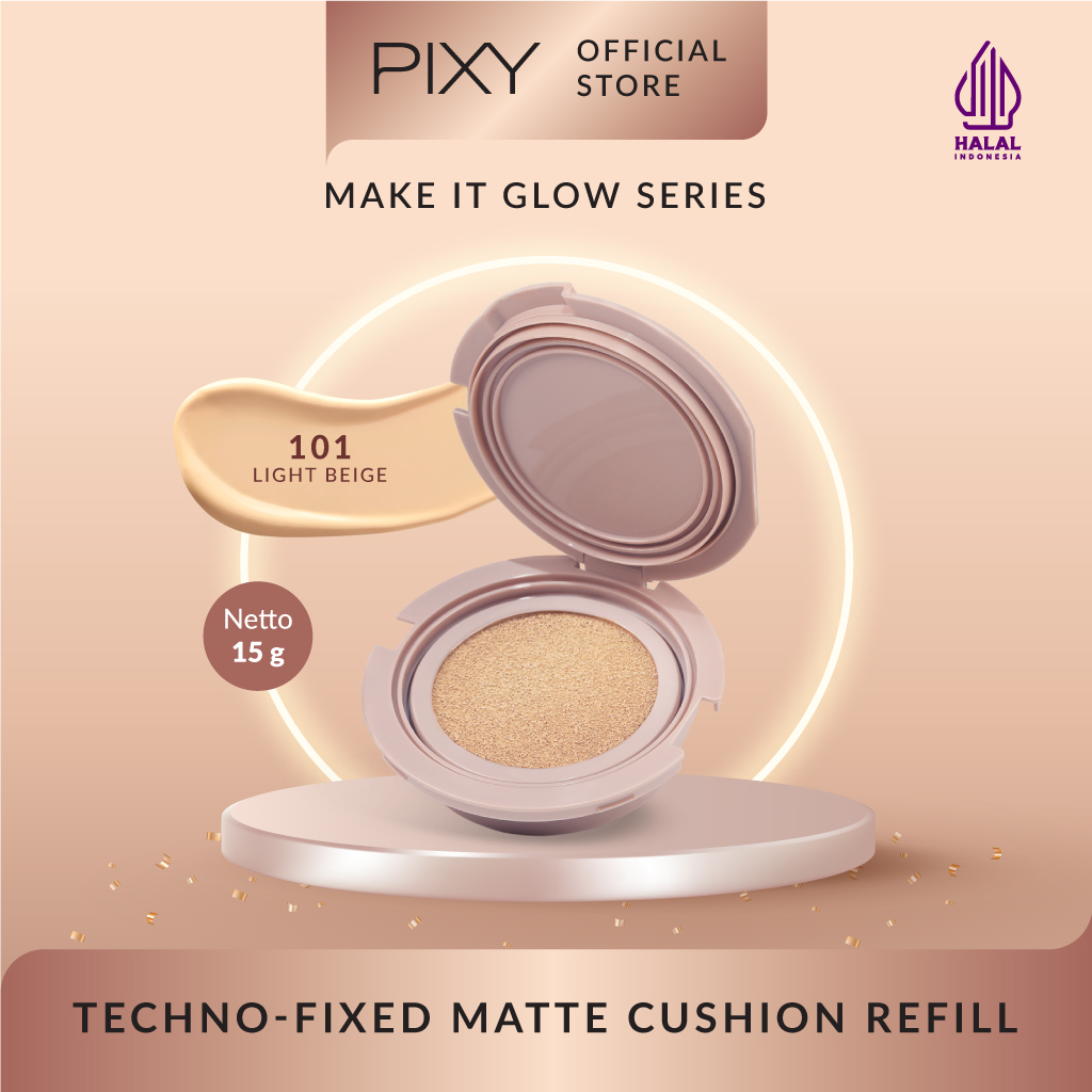 [GIFT] PIXY Make It Glow Techno Fixed Matte Cushion 101 Light Beige Refill Harga 999,999 rupiah*Gratis Ongkir