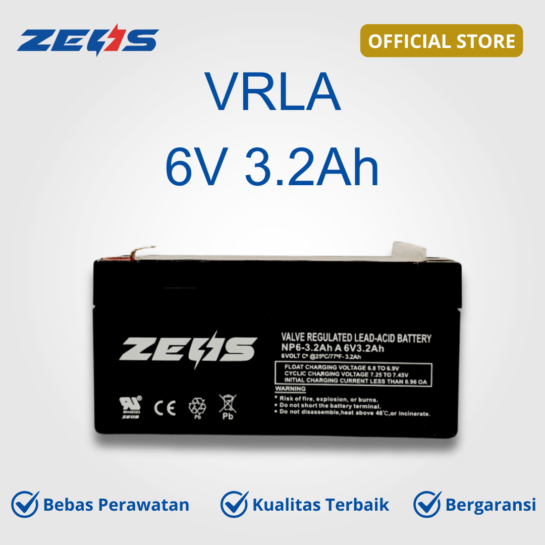 Aki VRLA 6V 3,2Ah Cocok untuk Lampu Emergency, CCTV, dan Alat Medis Harga 98,000 Ringgit*Penghantaran Percuma