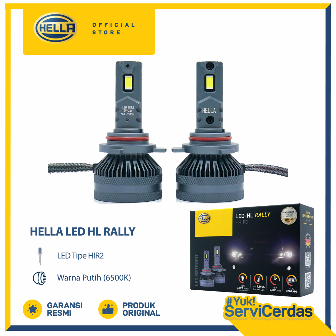 Hella Led Car Lights Hl Rally Hir2 6500K - Car Bulbs Harga 1,170,000 rupiah*Gratis Ongkir