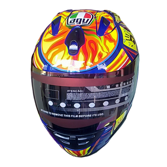 Helm AGV fullface 5 continents V Rossi Replica, copy Ori, size m international, plant logo (not sticker), without box Harga 2,100,000 rupiah*Gratis Ongkir