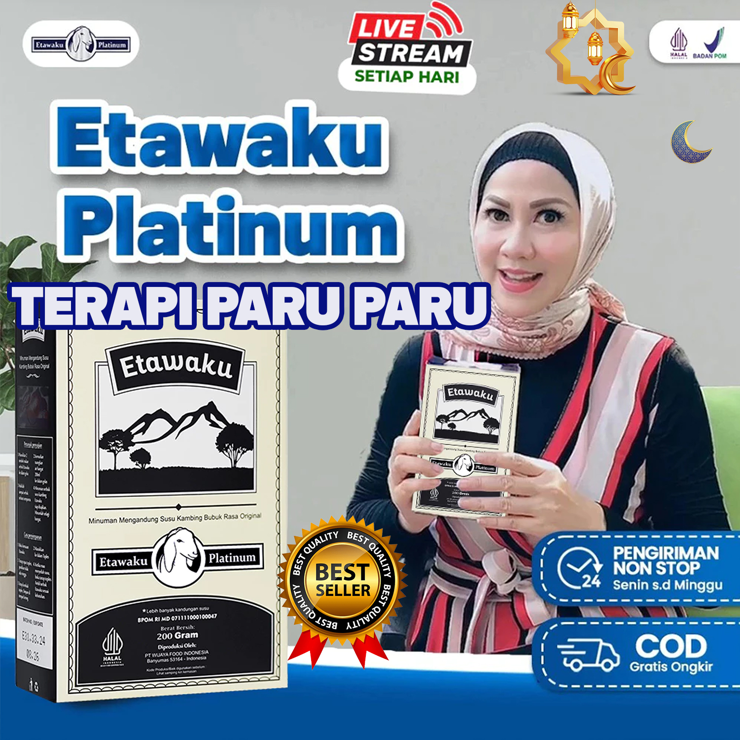 Etawaku Platinum - Susu Kambing Etawa Pembersih Paru Paru Atasi Masalah Pernafasan Asma Sesak Nafas Harga 89,000 rupiah*Gratis Ongkir