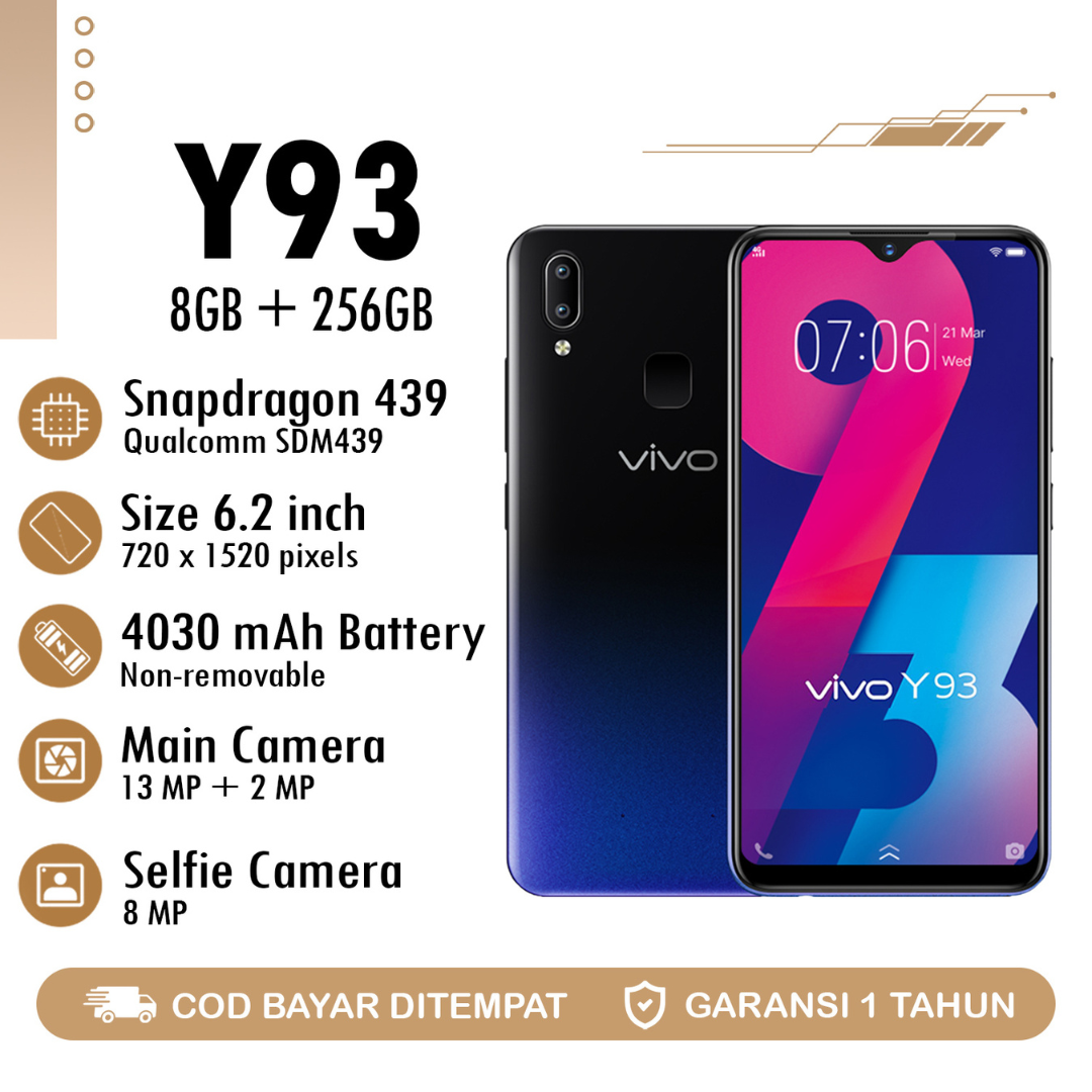 HP Y93 8+256GB 4G LTE Hp Murah Smartphone Fullset Garansi 12 Bulan 99% Baru Harga 549,000 rupiah*Gratis Ongkir