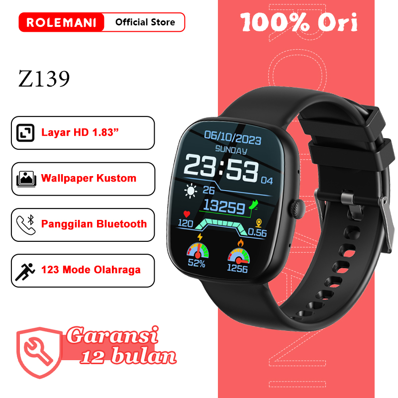 Smart Watch Rohs Tahan Air Untuk Olahraga Dengan Custom Wallpaper