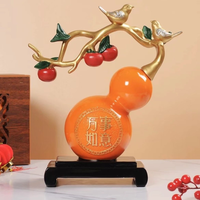Pajangan Meja Buah Holo fulu matang orange burung sepasang Hadiah Ornamen dekoratif dekorasi ruang tam…