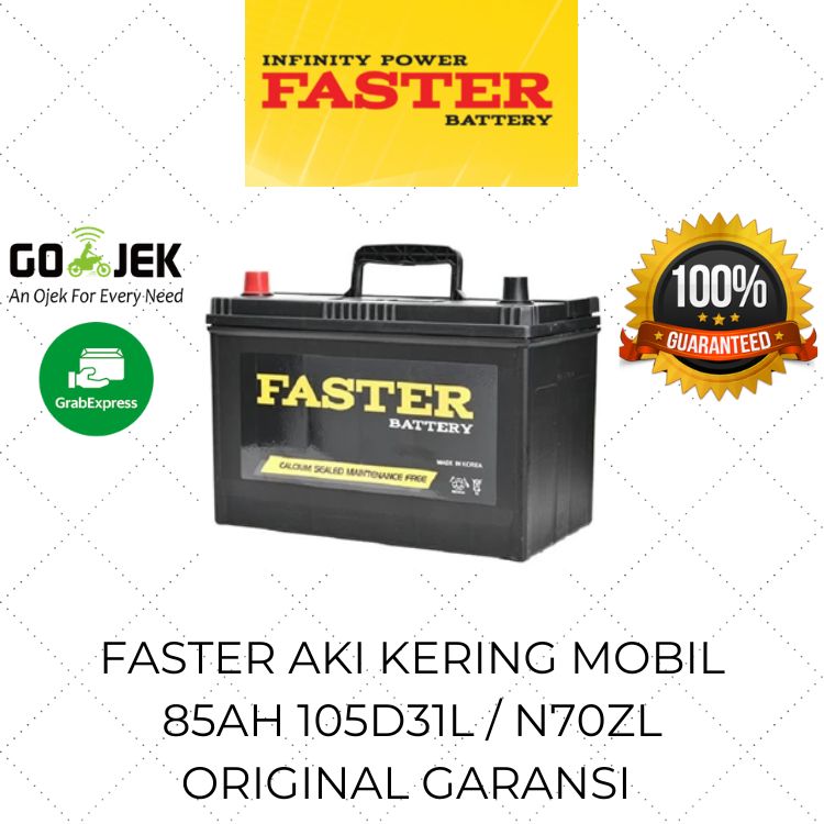 Aki Kering Mobil KIA CARNIVAL DIESEL LEXUS 4 LAND CRUISER 85Ah 12V Faster Battery 105D31L N70ZL Original Korea Harga 1,499,900 rupiah*Gratis Ongkir