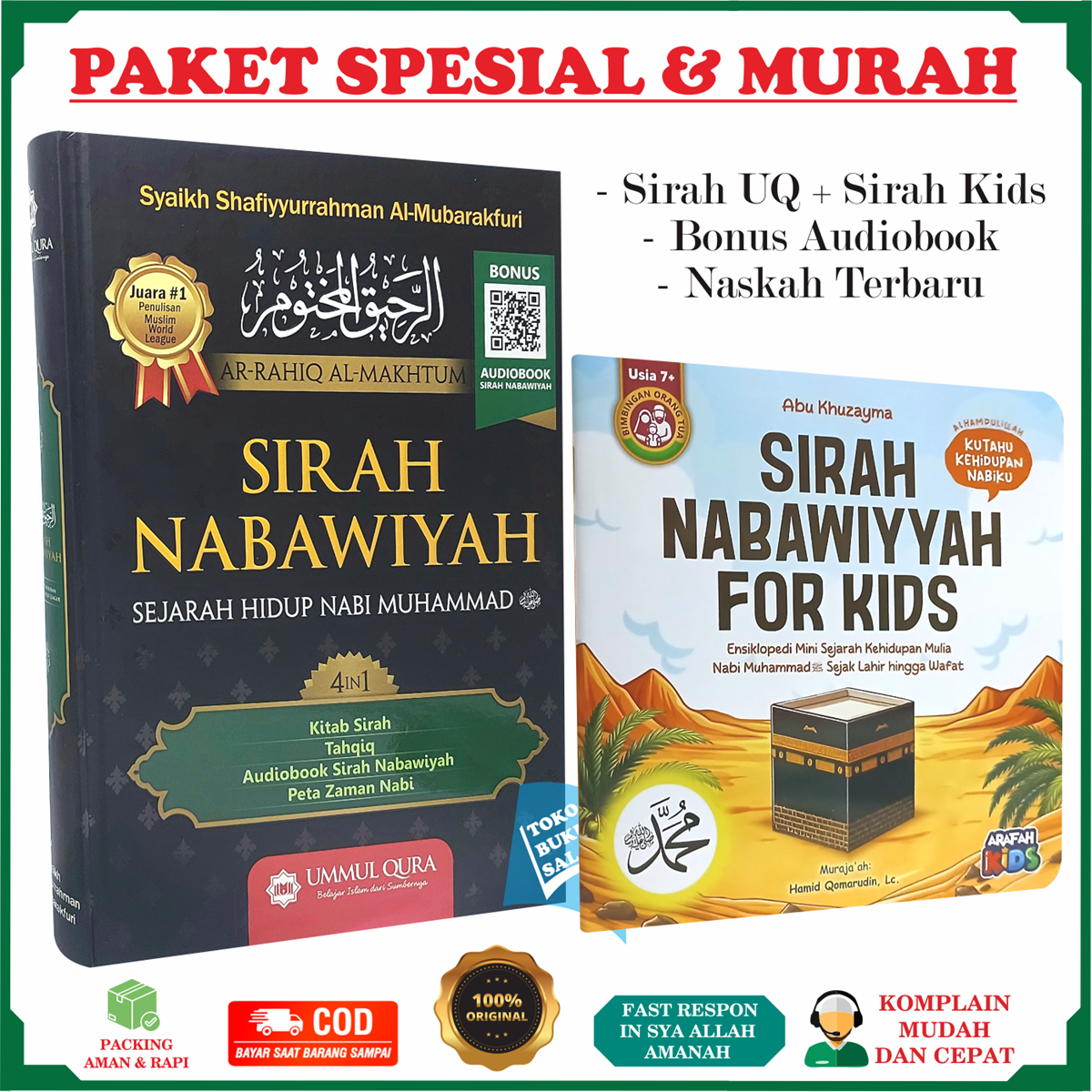 UQ PAKET MURAH Buku Sirah Nabawiyah PLUS Siroh Nabawiyah FOR KIDS Karya Syaikh Shafiyurrahman Al-Mubar…