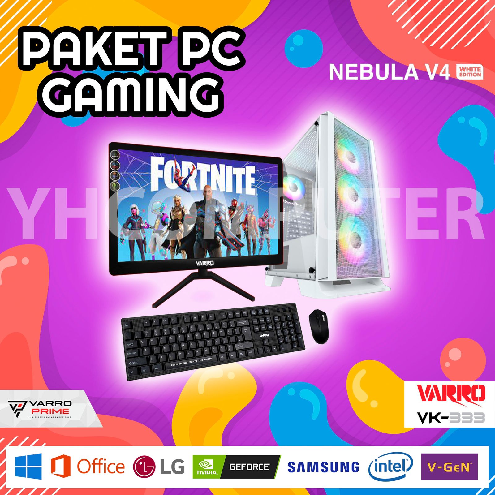 	 pc rakitan gaming i7 - pc gaming i7 - pc fullset led 19 inc	