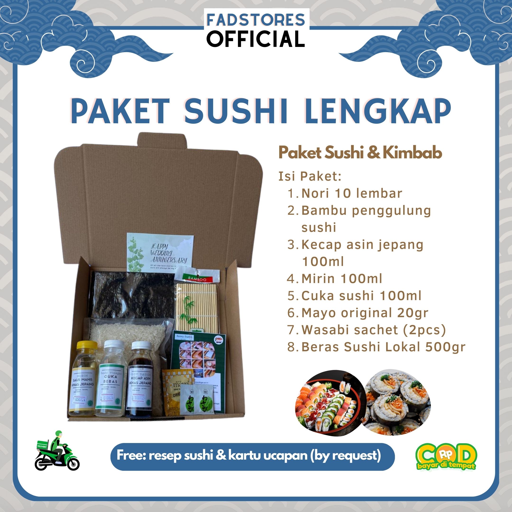Paket Sushi Lengkap Halal - Hampers Paket Sushi - Kado DIY Sushi - Hampers Lebaran - Hampers Ready Stock