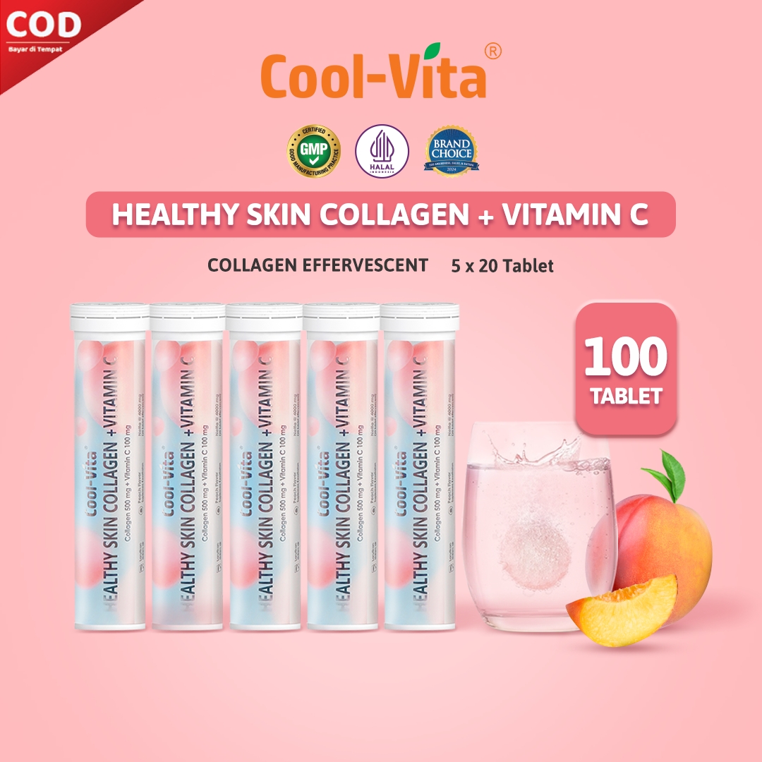 Coolvita Healthy Skin Collagen + Vitamin C (100 Tablets) Harga  137,000 rupiah*Gratis Ongkir