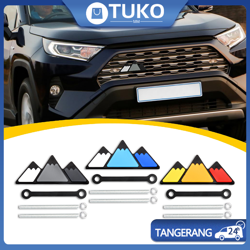 20*15CM Car Front Grille Emblem Emblem Grill Tri-Color 3 Untuk Toyota Tricolor Tacoma 4runner Tundra Auris Yaris Avalon Raize Avanza Prado Auto Body Badge Accessoris Emblem Grill Harga 55,000 rupiah*Gratis Ongkir