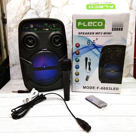 Promo Speaker Bluetooth Wireless Portable F6603 F6605 6'5 Inch Mic