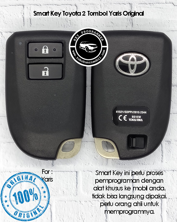 Kunci Remote Smart Key Toyota Yaris 2 Tombol Original Harga 900,000 rupiah*Gratis Ongkir