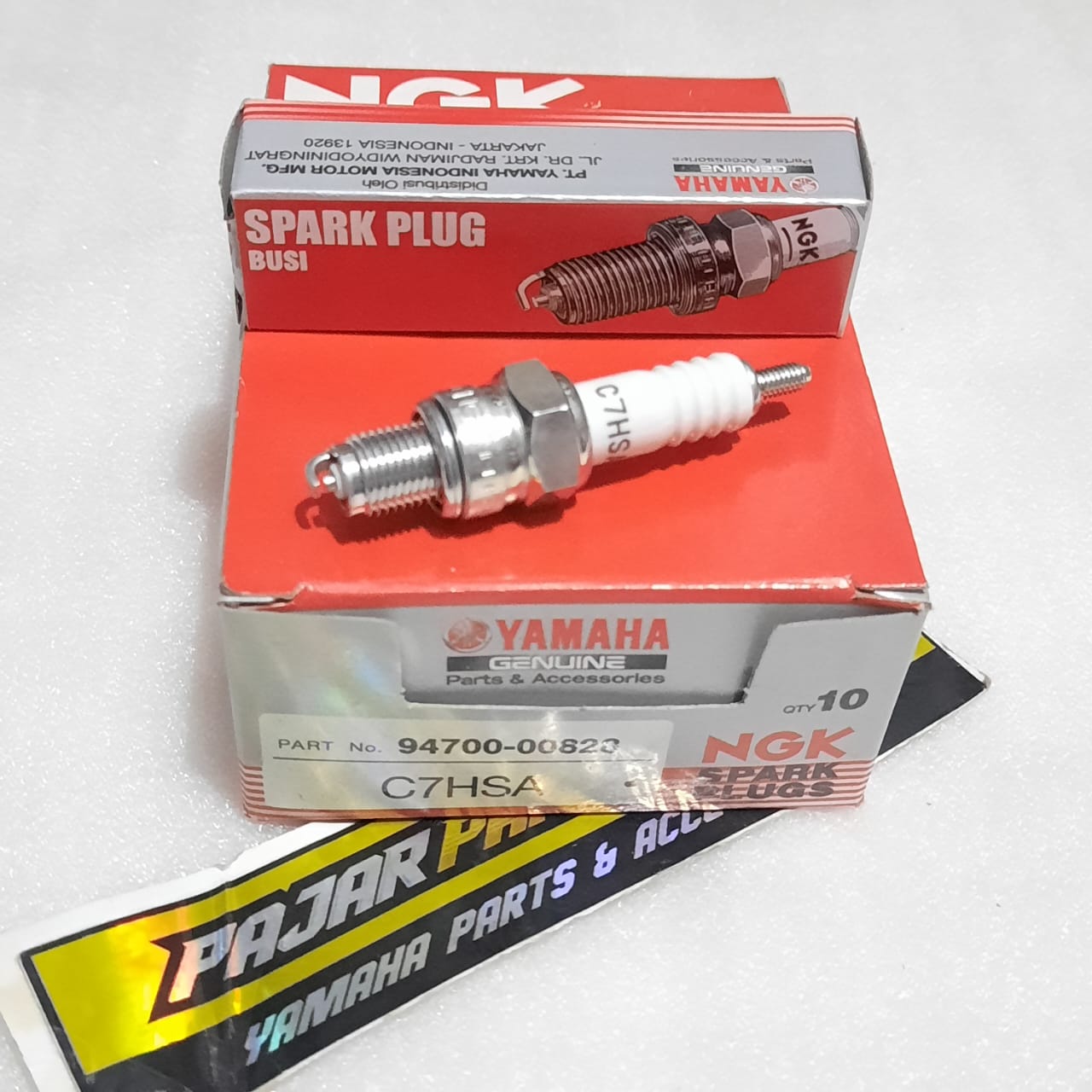 Spark plug Mio sporty smile Mio soul karbu Nouvo spark plug Yamaha NGK c7hsa Asli Ori YGP 94700-00828 Harga 27,000 rupiah*Gratis Ongkir