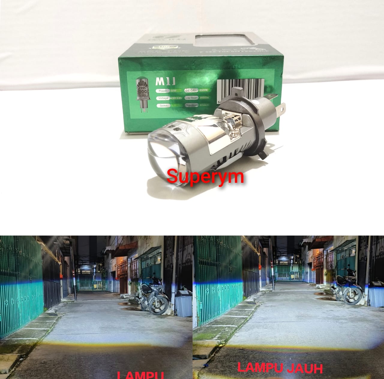 Biled Projector Rtd H4 M1J Premium Mini Projector 50 Watt Fan Front Headlight Led for Motorbikes and Cars Harga 175,000 rupiah*Gratis Ongkir