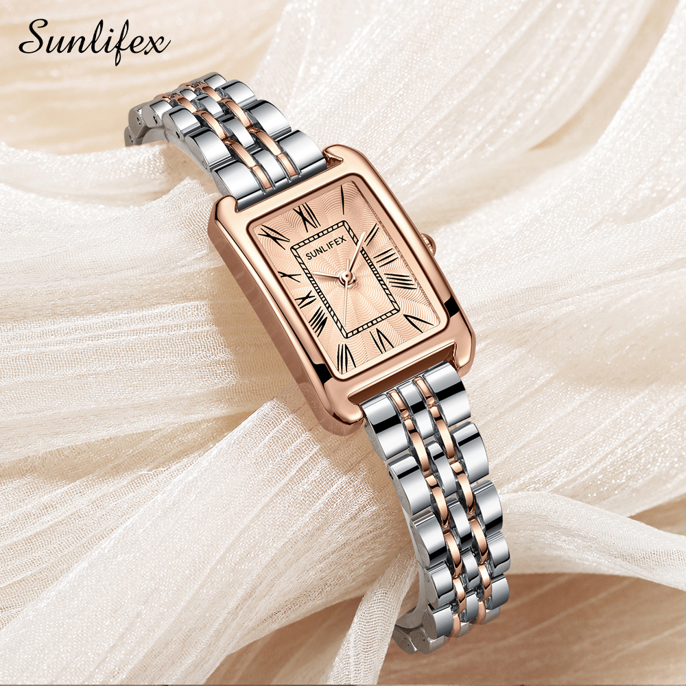 Sunlifex Jam Tangan Wanita Korea Mode Display Kuarsa Santai Elegan Jam Tangan Cewek NEW